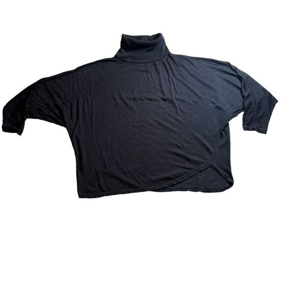 Vintage Michael Carrie Black Turtleneck 3/4 Sleeve Poncho Sweater Size Medium - Picture 5 of 11